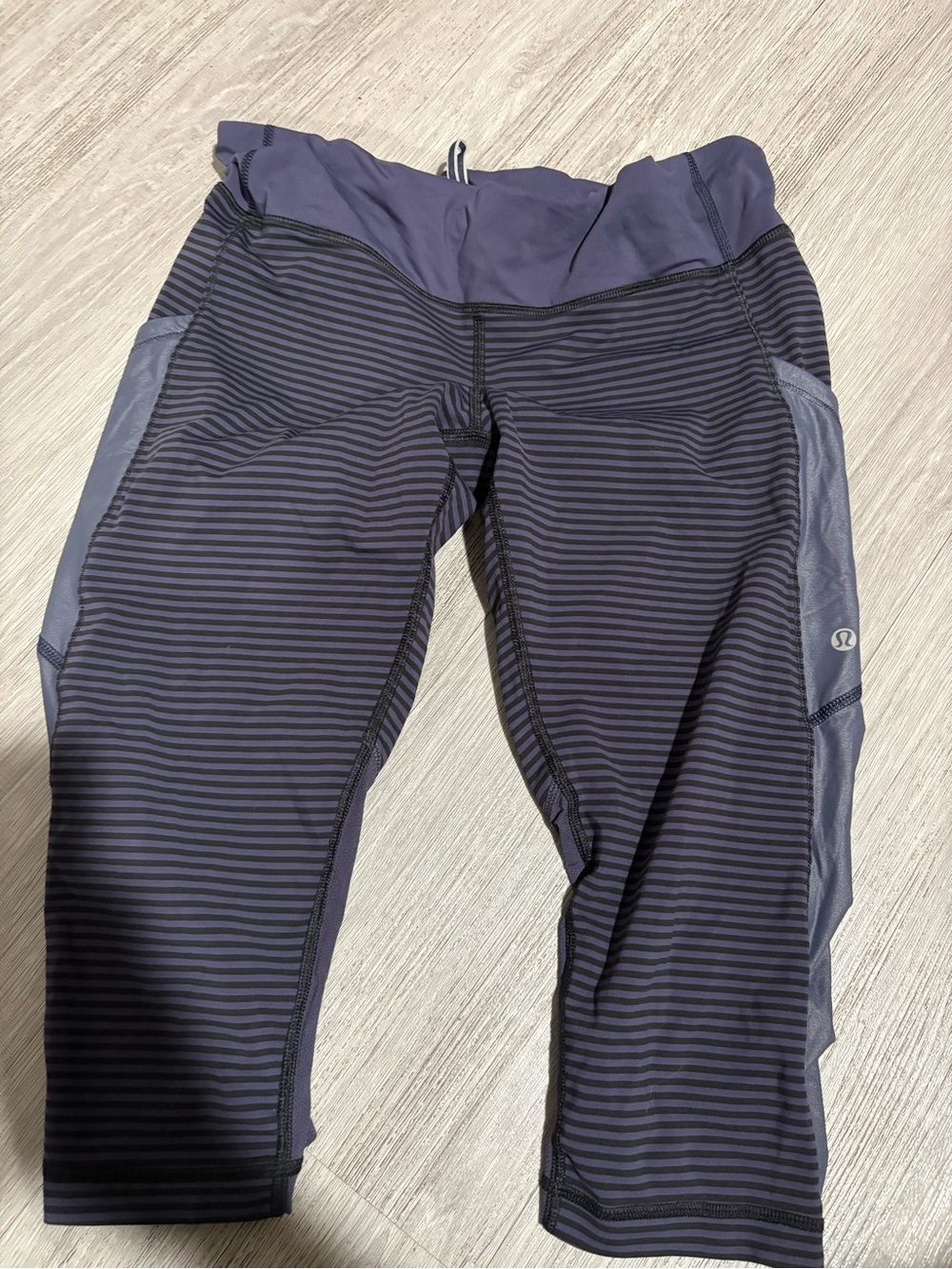 Lululemon Striped Navy Capri Leggings